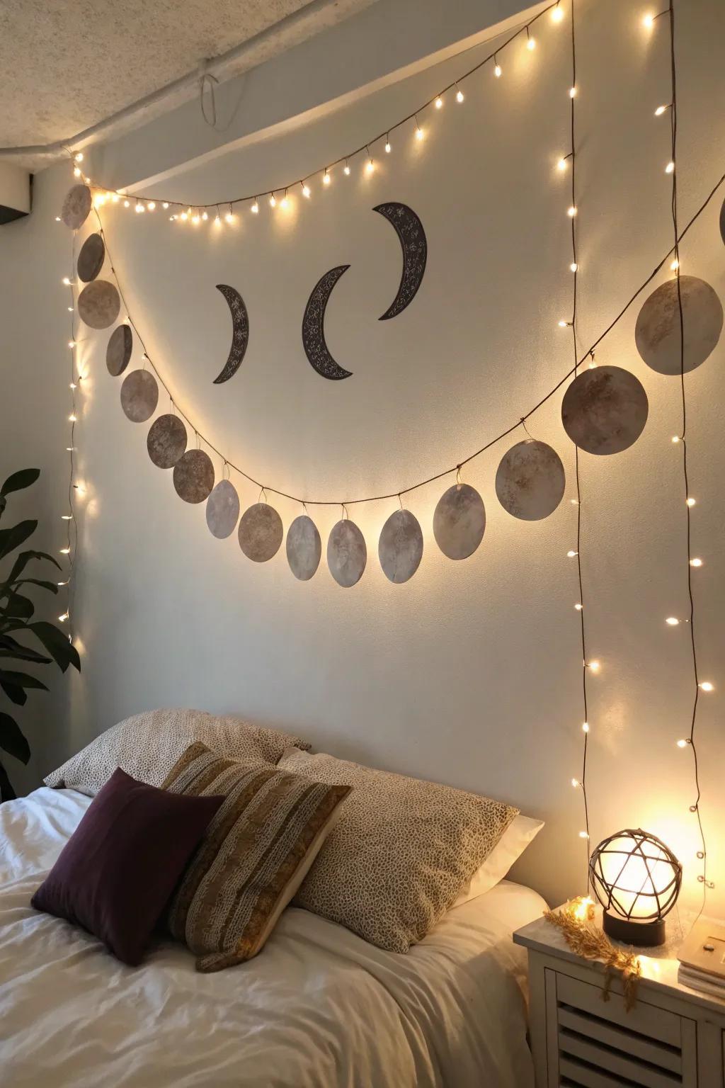 Lunar stage ornamentation for a celestial accent.