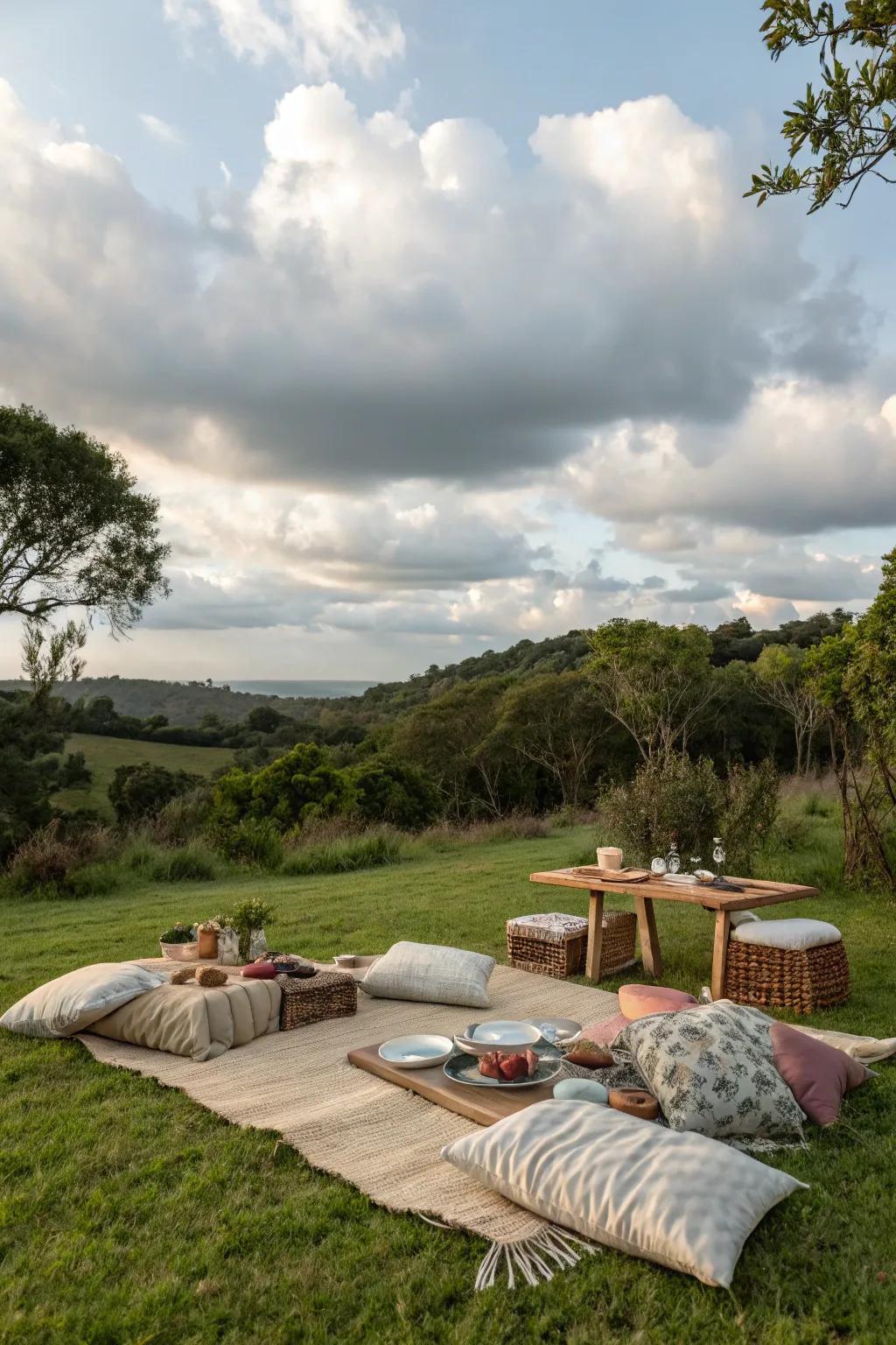 Relax with an outdoor-style dining experience.