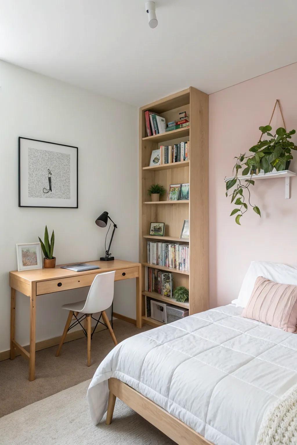 Simple design creating a serene and focused environment.