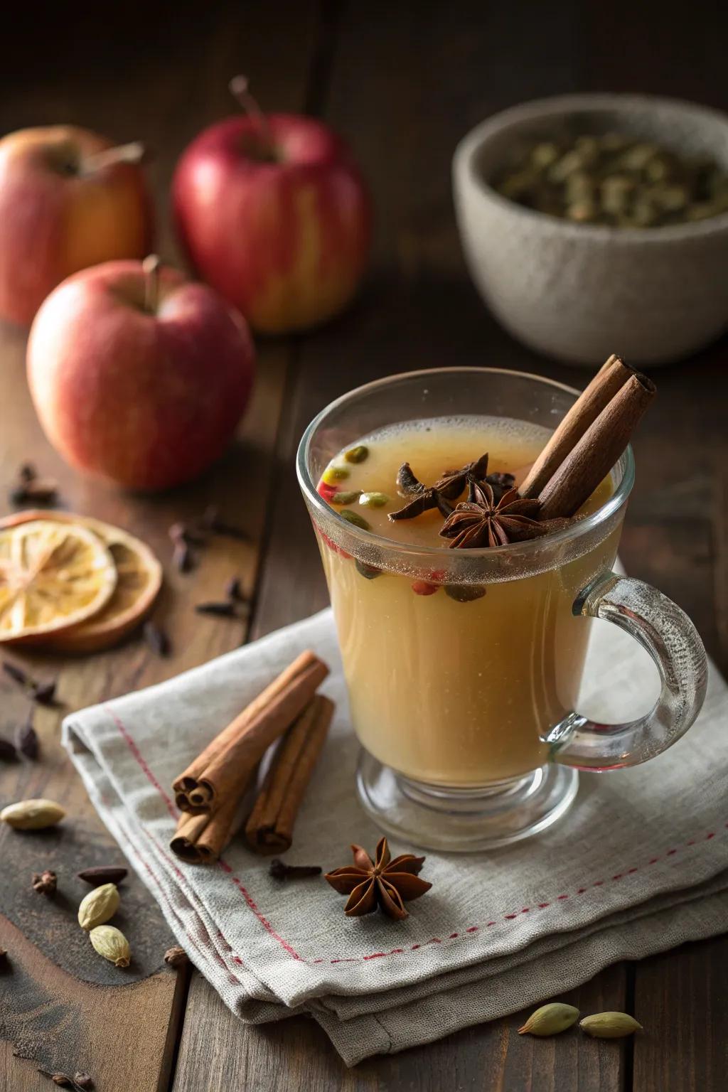 Fragrant spice adds warmth to apple cider punch.
