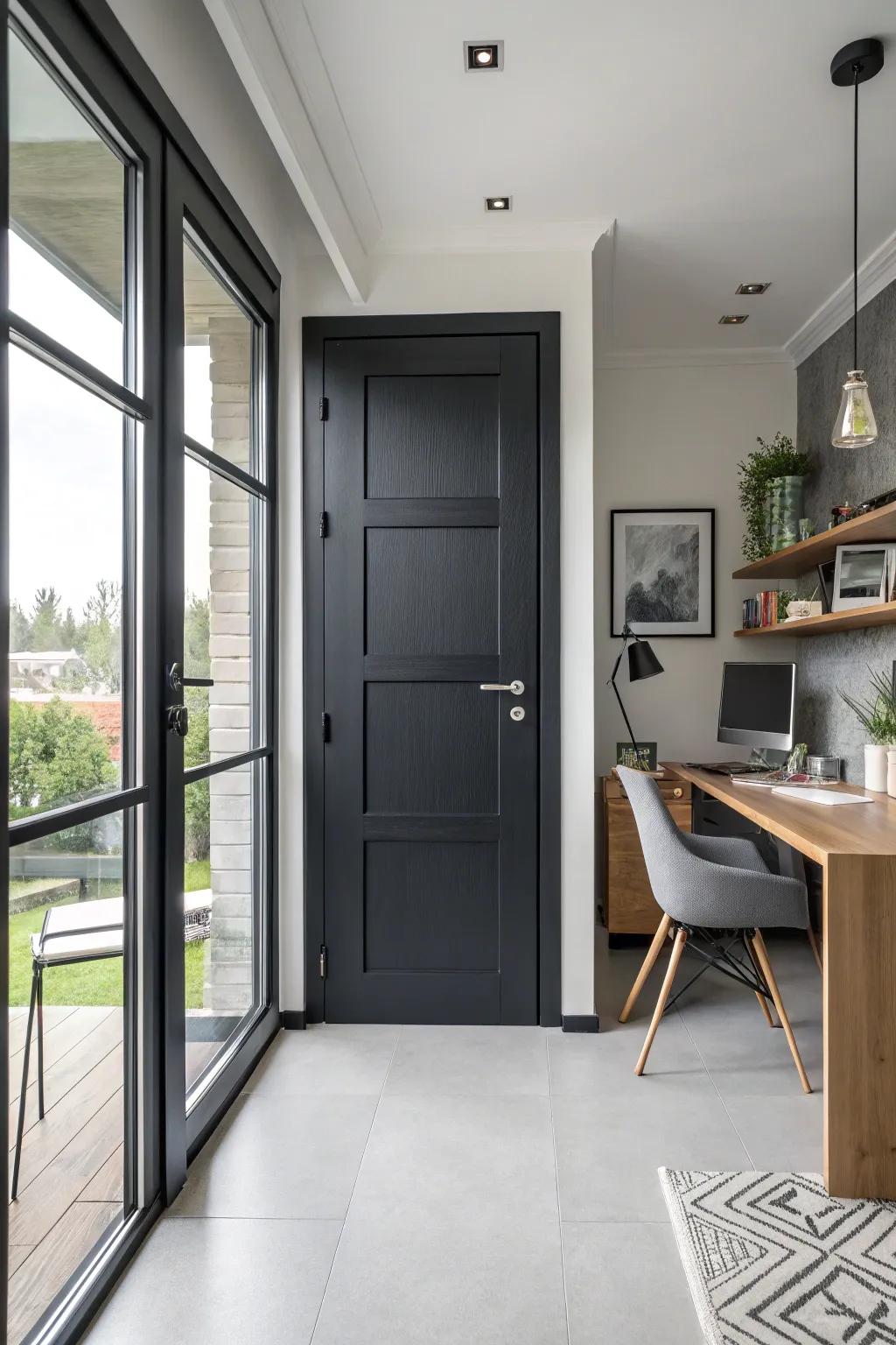 A monochrome door that adds sleek elegance to any space.