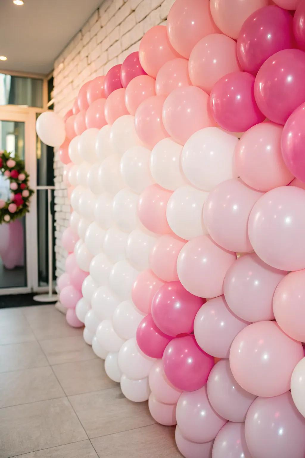 Graduated hue balloons offer a contemporary and elegant adornment alternative.