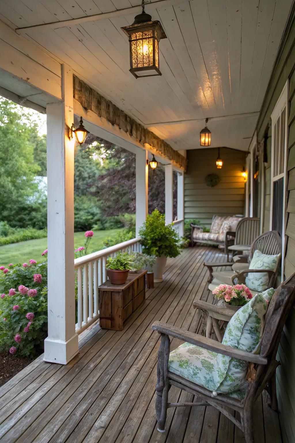 Opt for environmentally-friendly options for a sustainable porch and design.