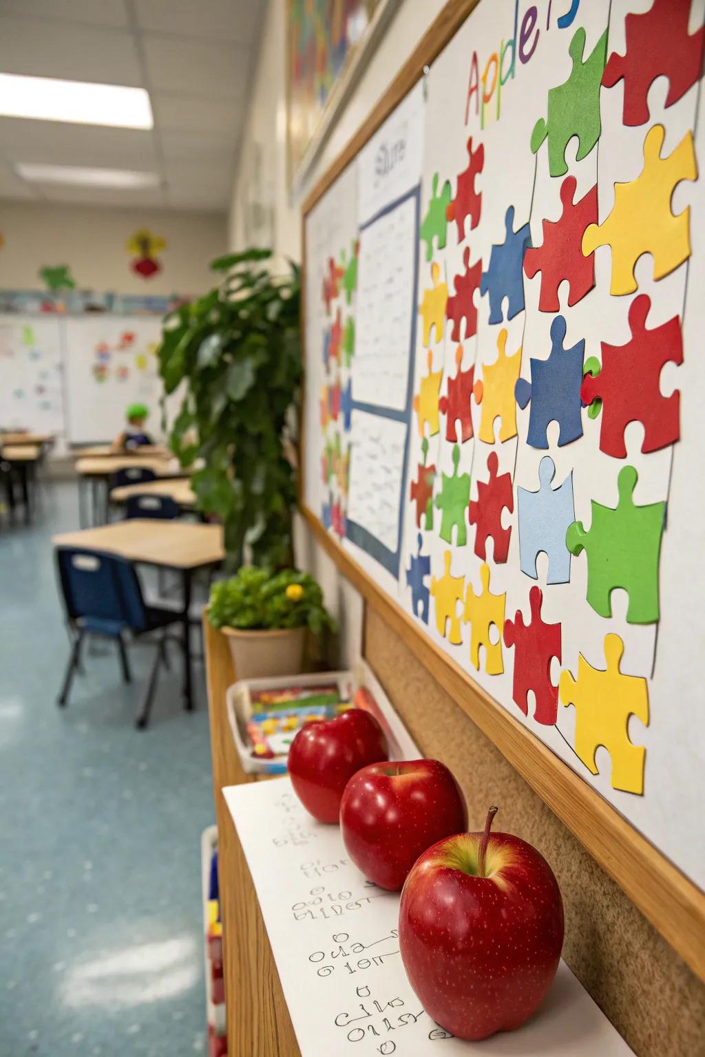 Challenge students with a motivational apple puzzle.