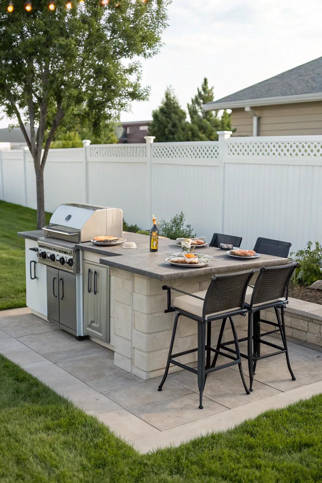 A multi-purpose island makes the most of your BBQ area.