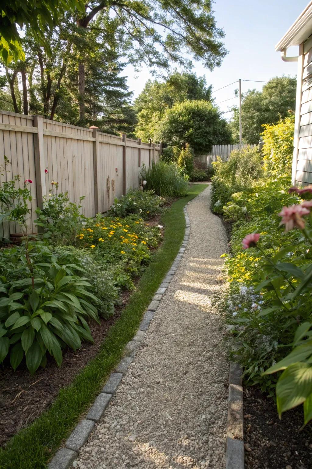 A porous path enabling water to seep through effortlessly.