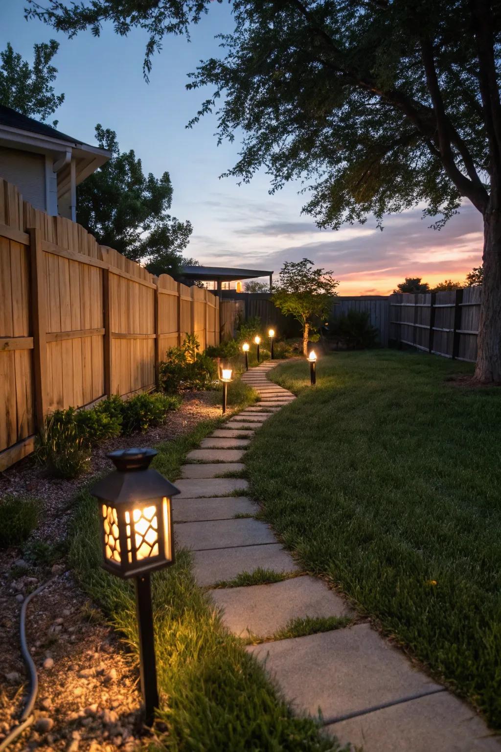 Solar beacons illuminate your garden, building a cozy evening vibe.