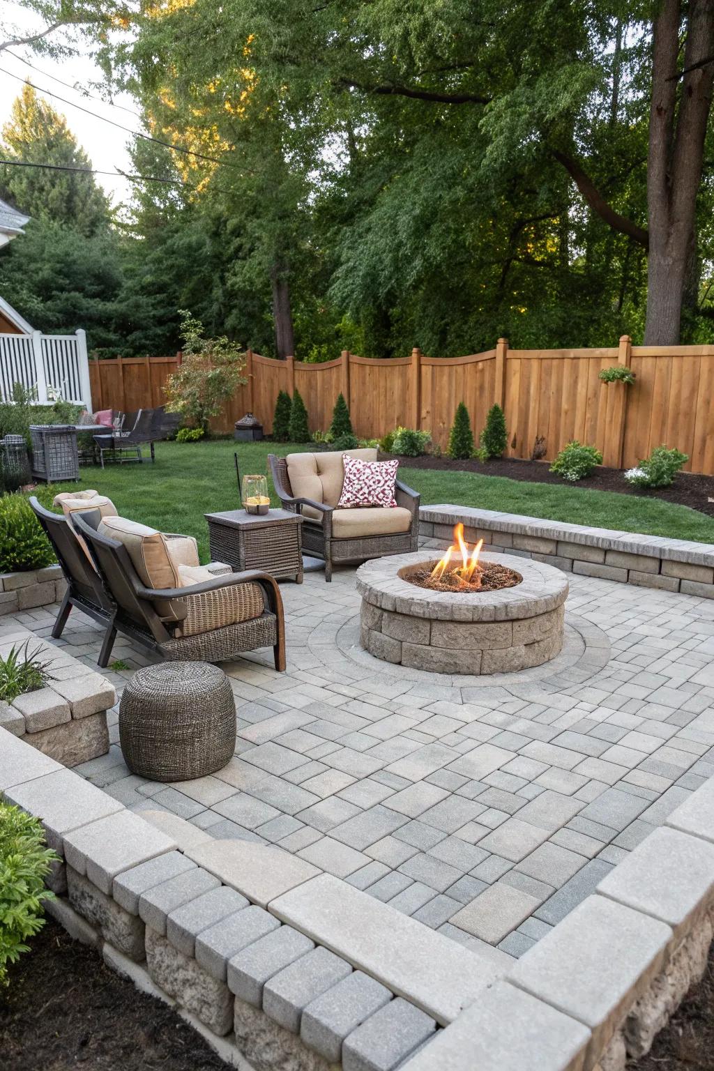 A flagstone patio foundation offers a tidy and refined appearance.