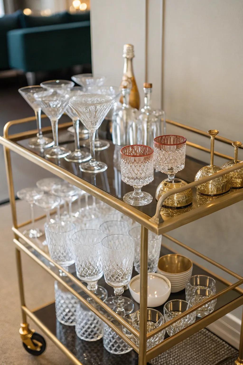 Bespoke drinkware introduces an individual element.