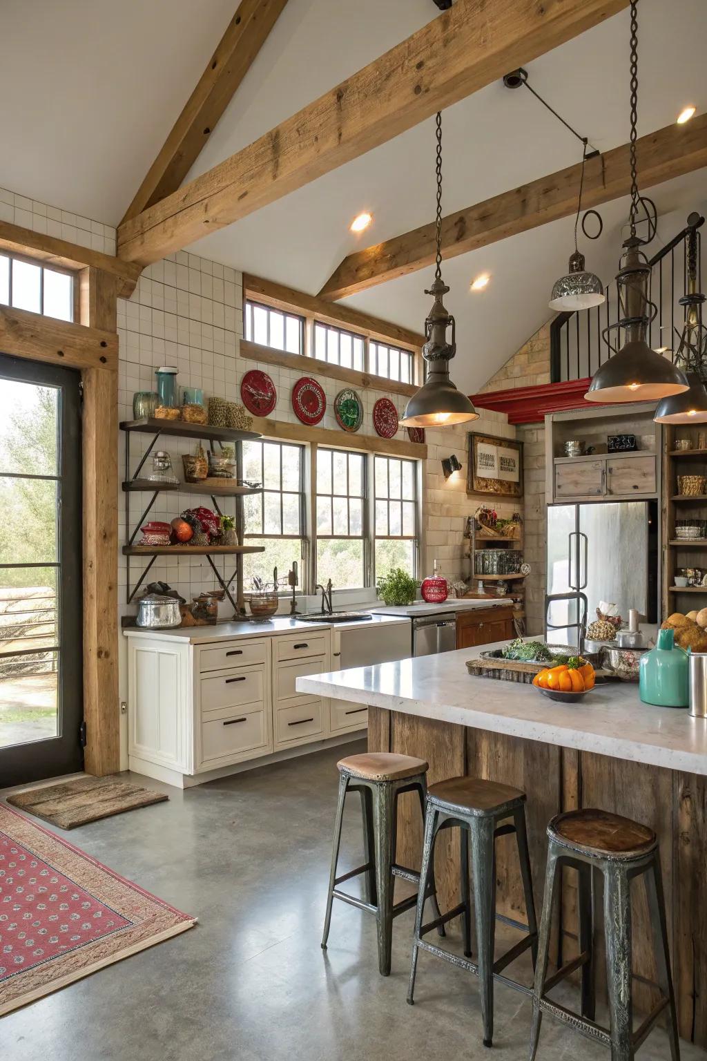Eclectic decor choices make the kitchen uniquely yours.