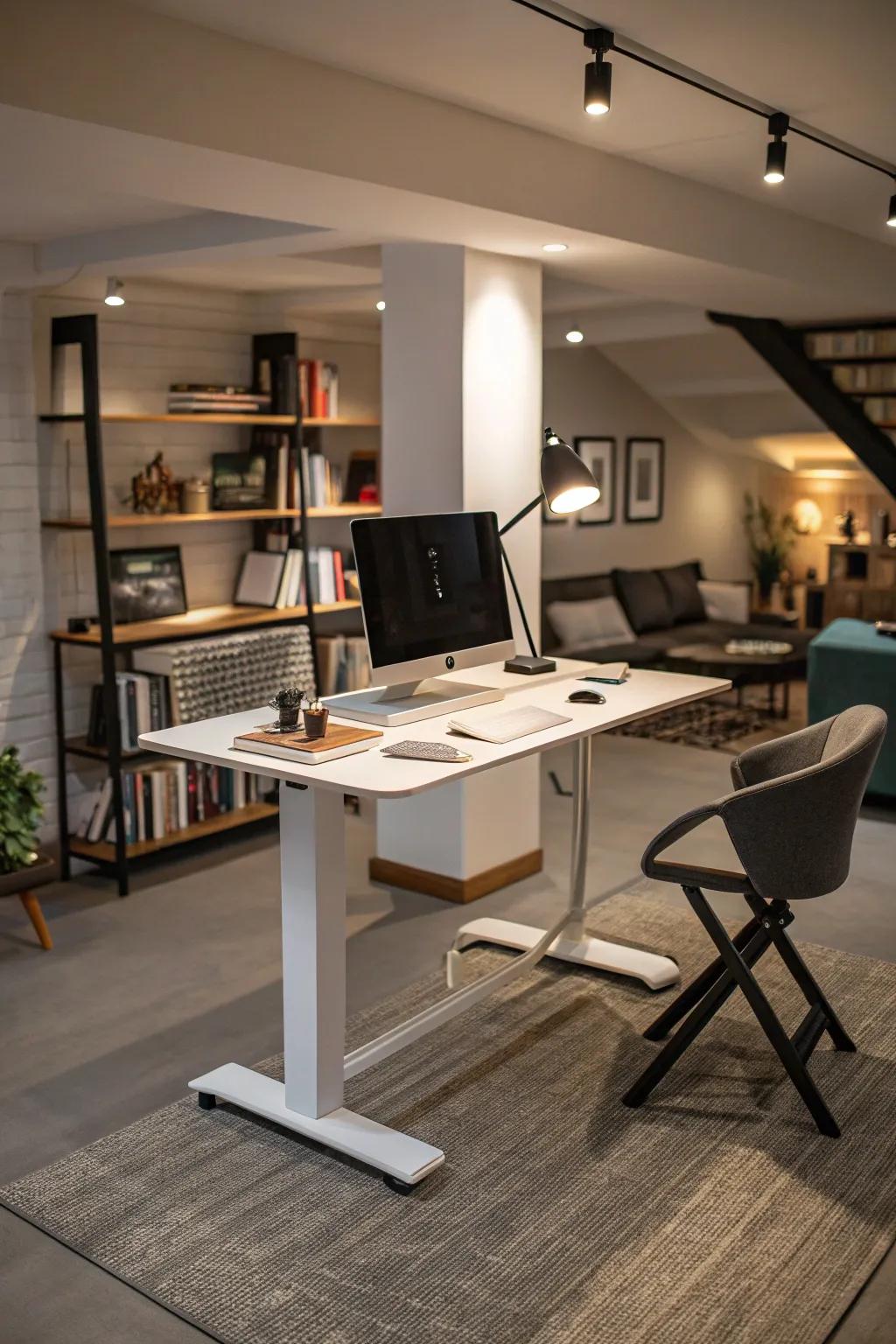Sit-stand desks promote movement and productivity.