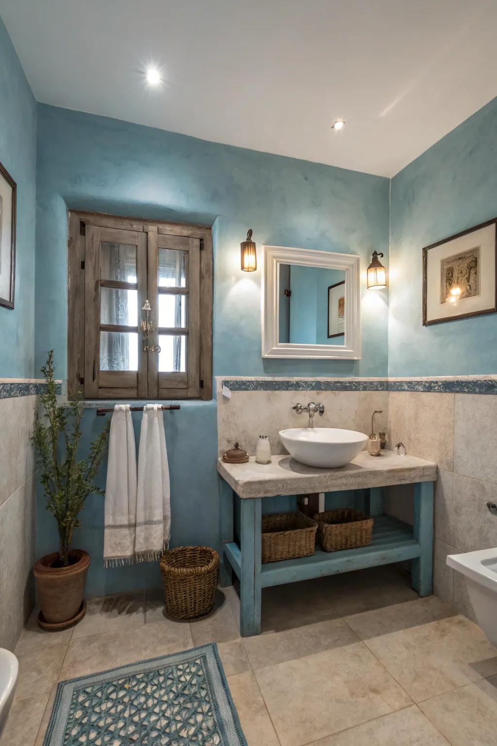 Serene azure creates a calming, ocean-inspired mood.