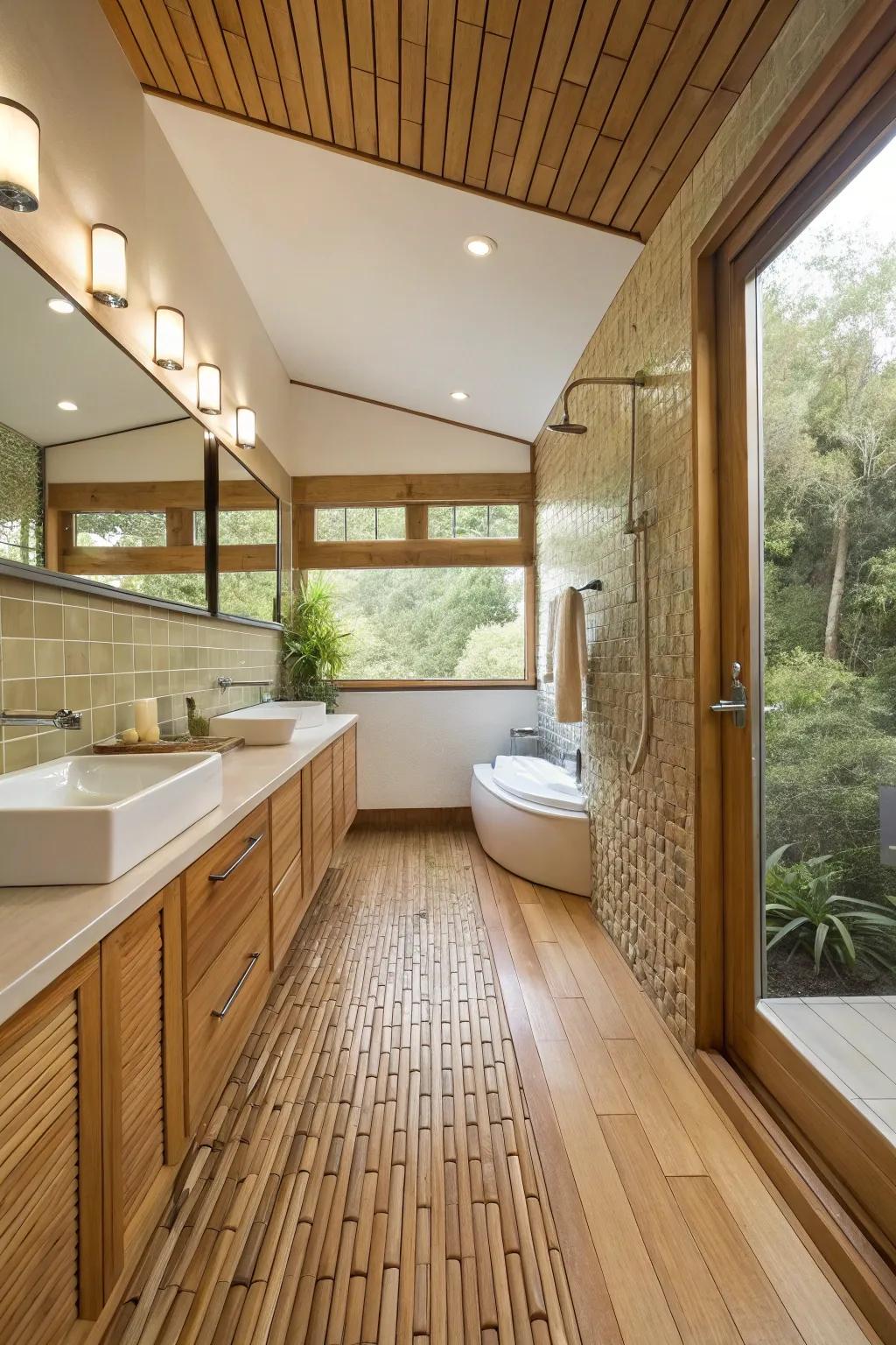 Sustainable materials proffer a exquisite and ecologically sound bathroom sketch.