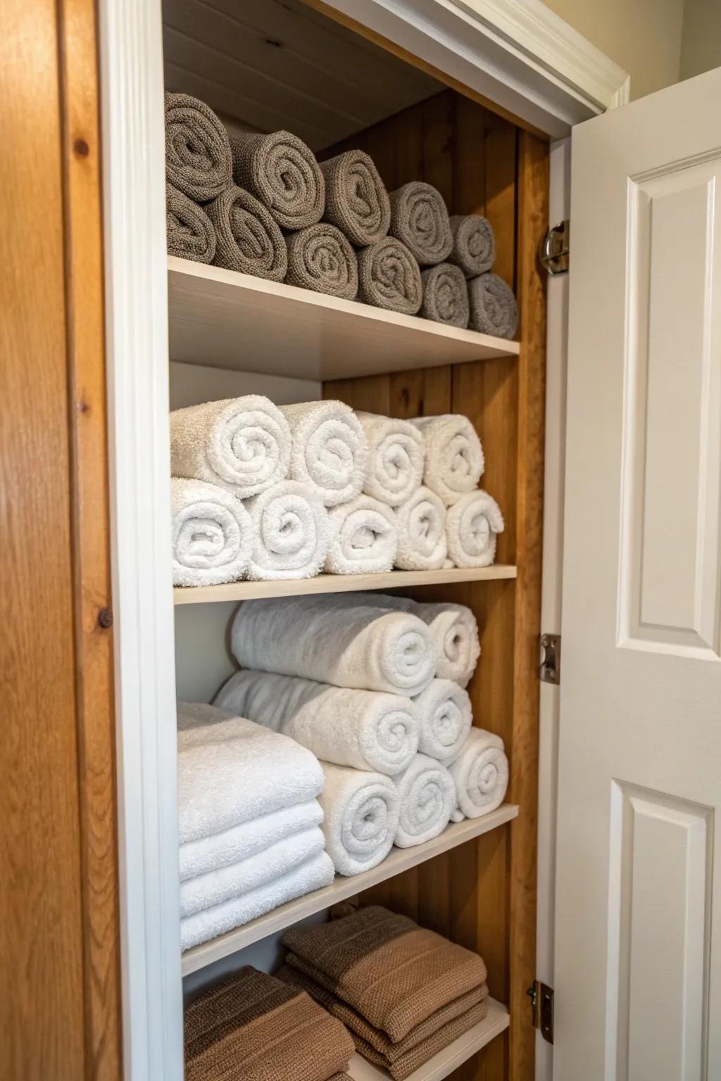 Maximize space with compact travel rolls.