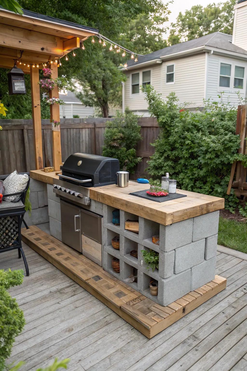 A DIY BBQ island gives a personal and budget-friendly patio answer.