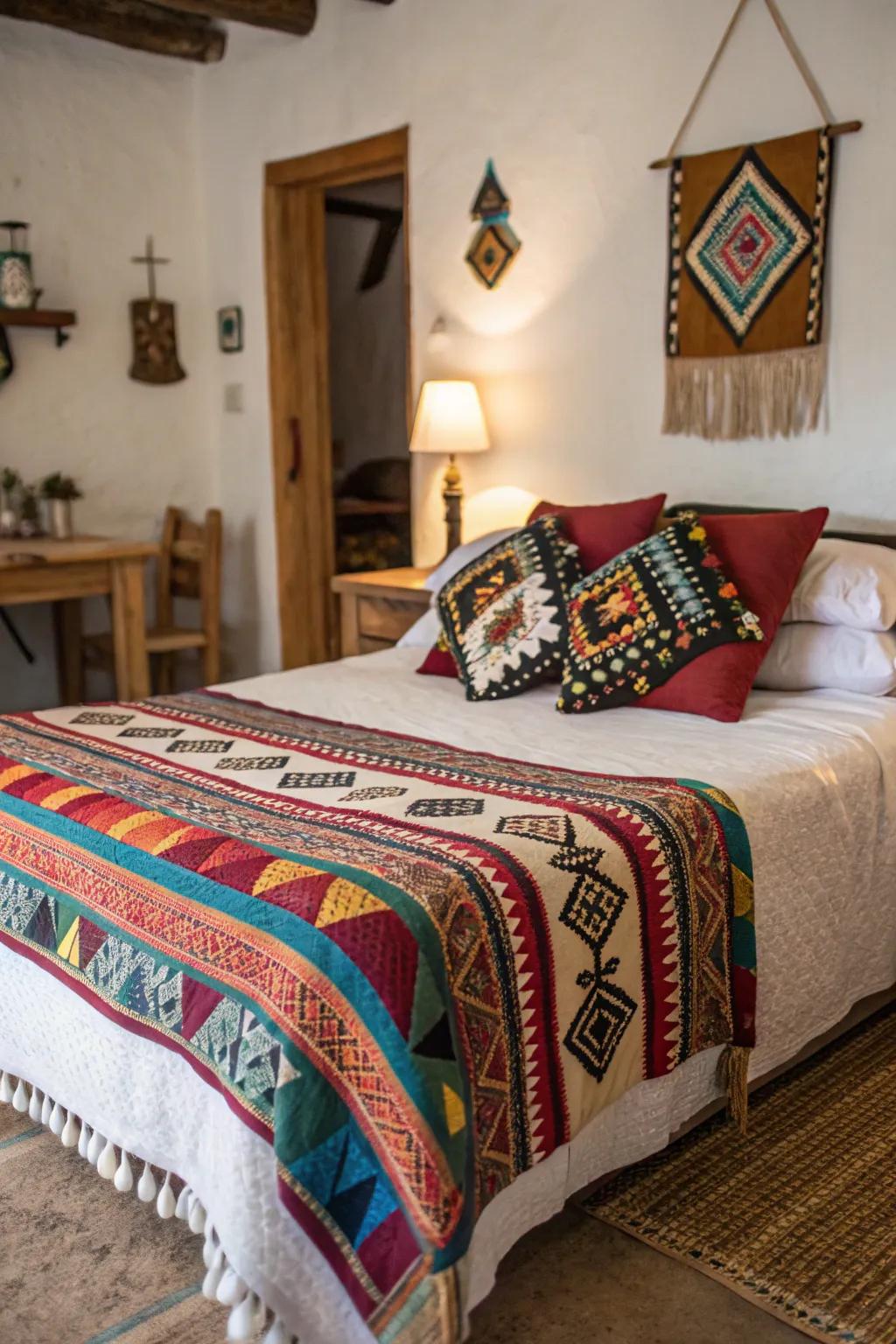 Ethnic fabrics inject global elegance and profundity.