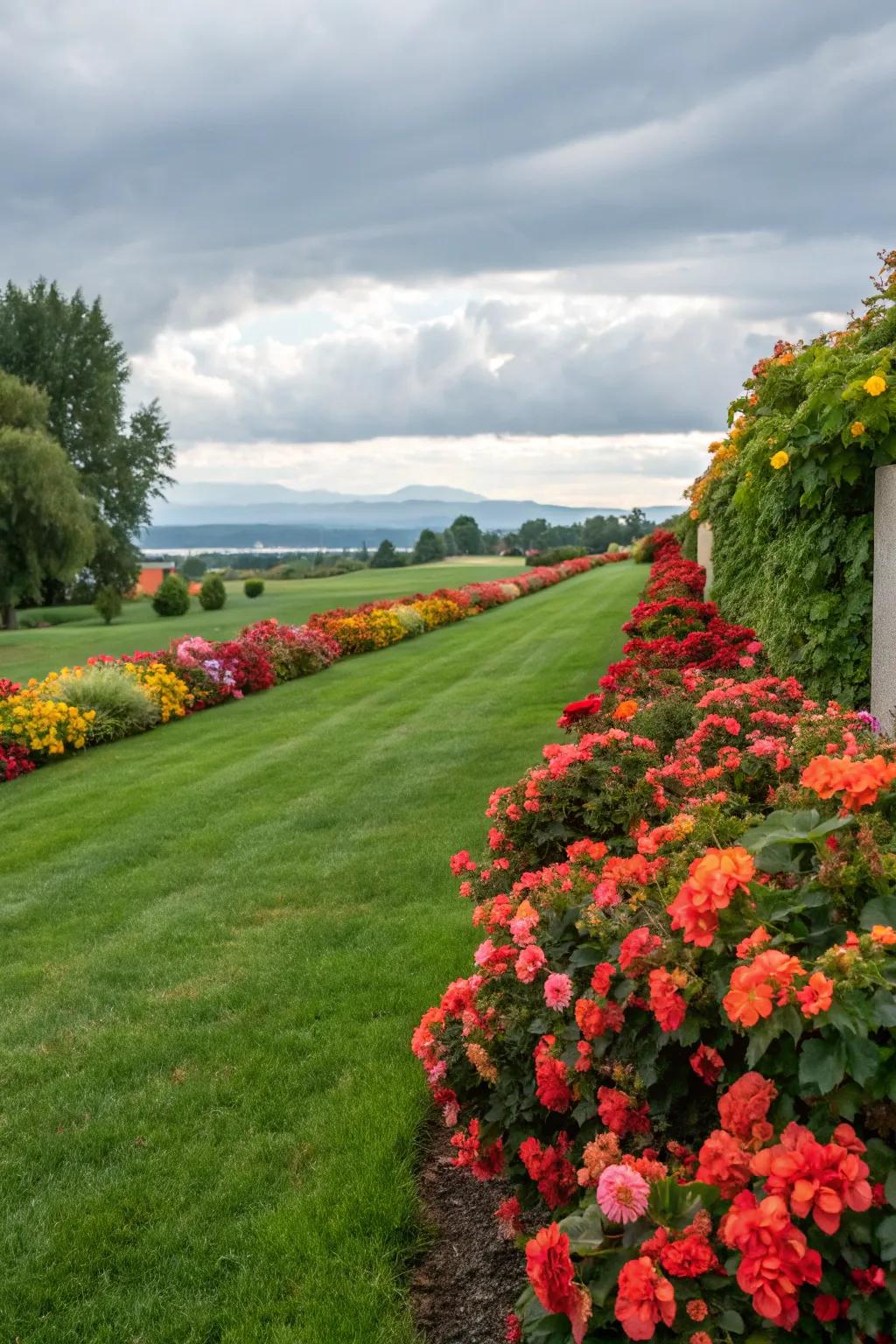 Blossomheart borders make lawns look neat and pretty.