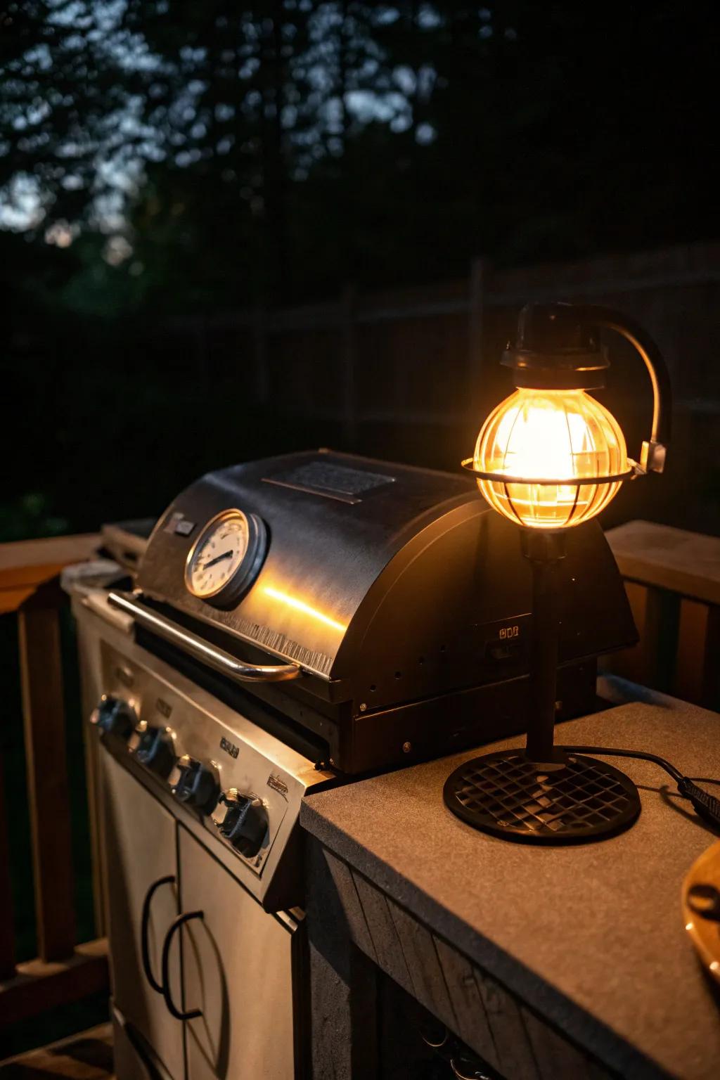 Timer-equipped grill lamps ensure efficient and safe lighting.