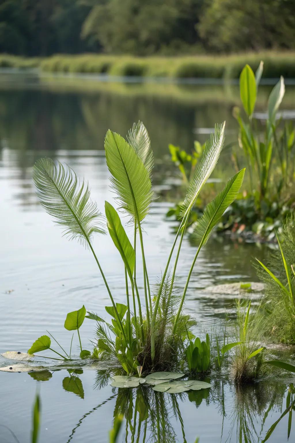 Aquatic Plume brings texture and a safe haven for fish beneath the water.