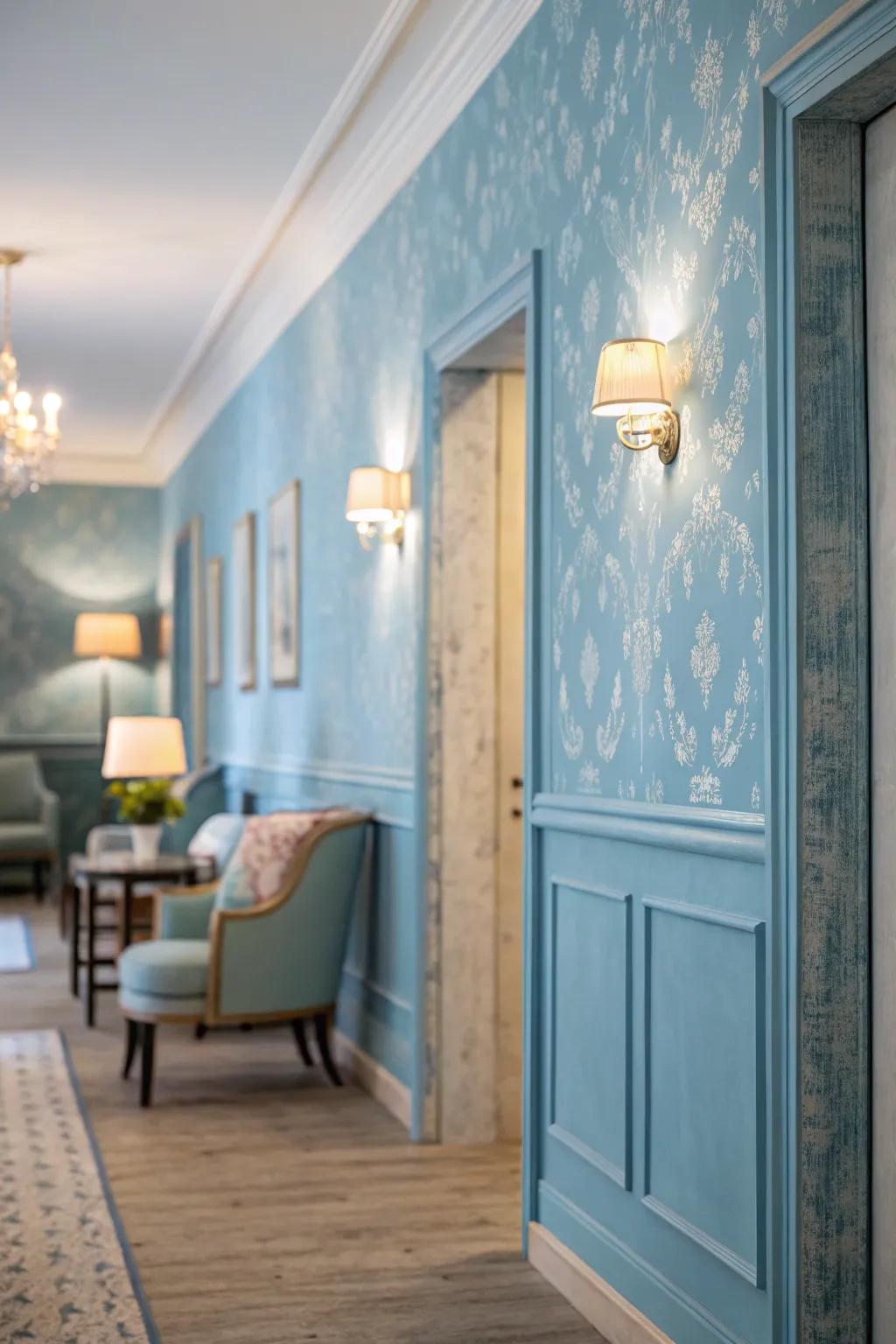 Calming wall covers turn spaces into relaxing havens.