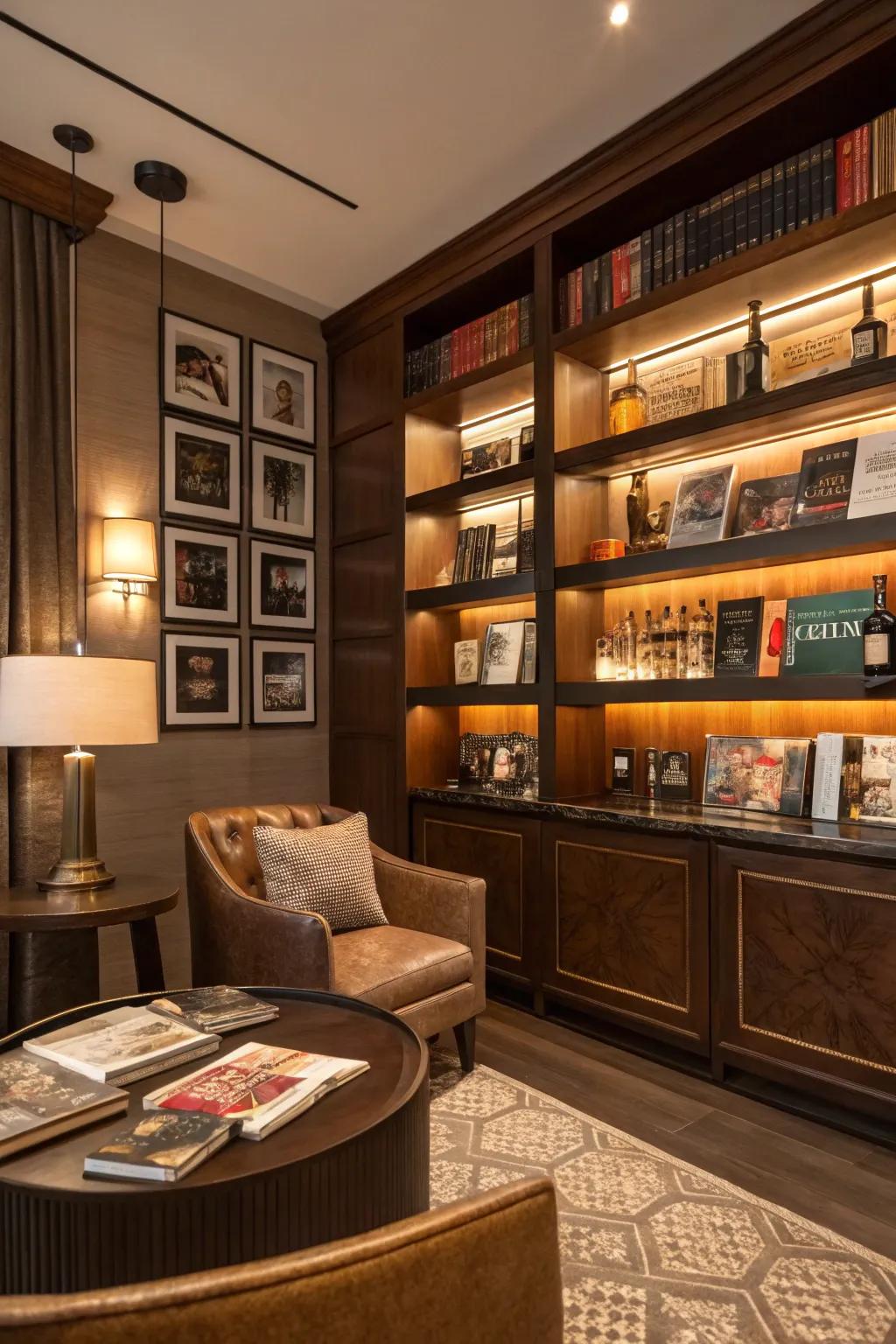 Reading material offers options for leisurely relaxation.