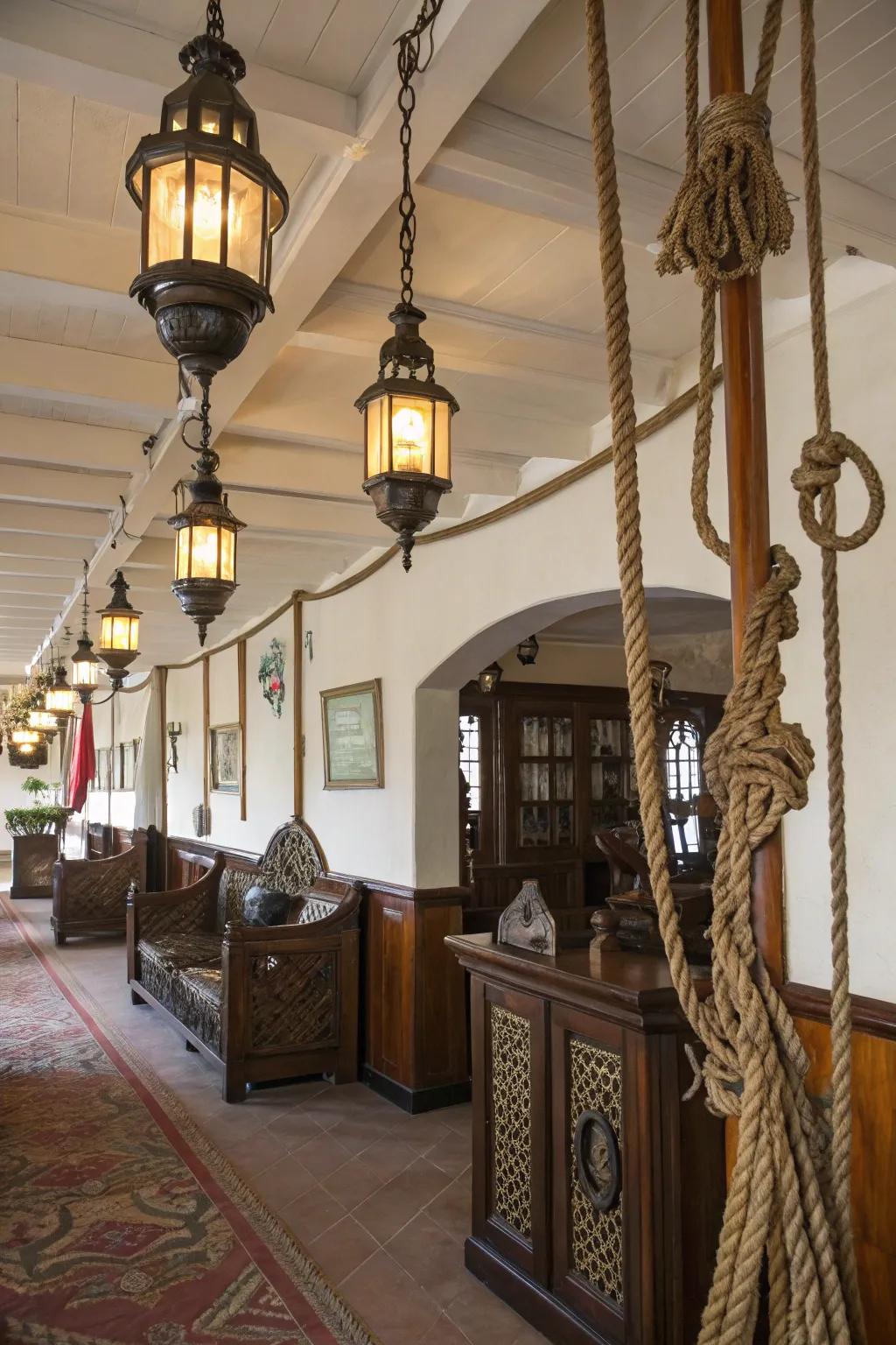 Aquatic components infuse a maritime charm to the aesthetic.