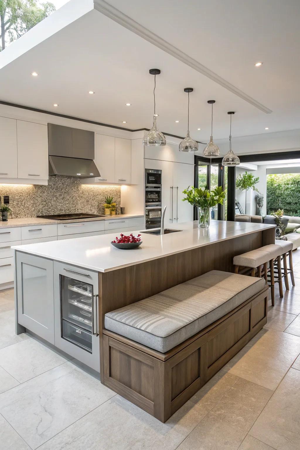 Improve kitchen utility using island bench integration.