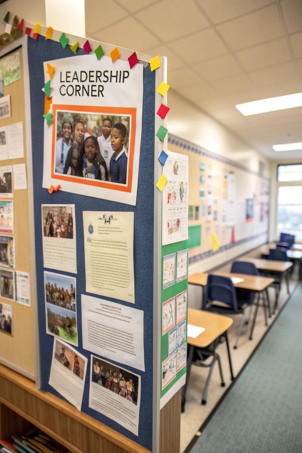 A leadership board celebrating learner leaders.