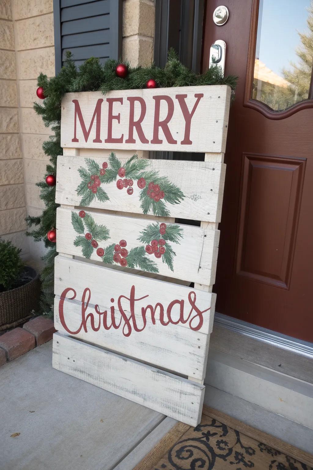 Receive visitors with a celebratory wood plank marker.