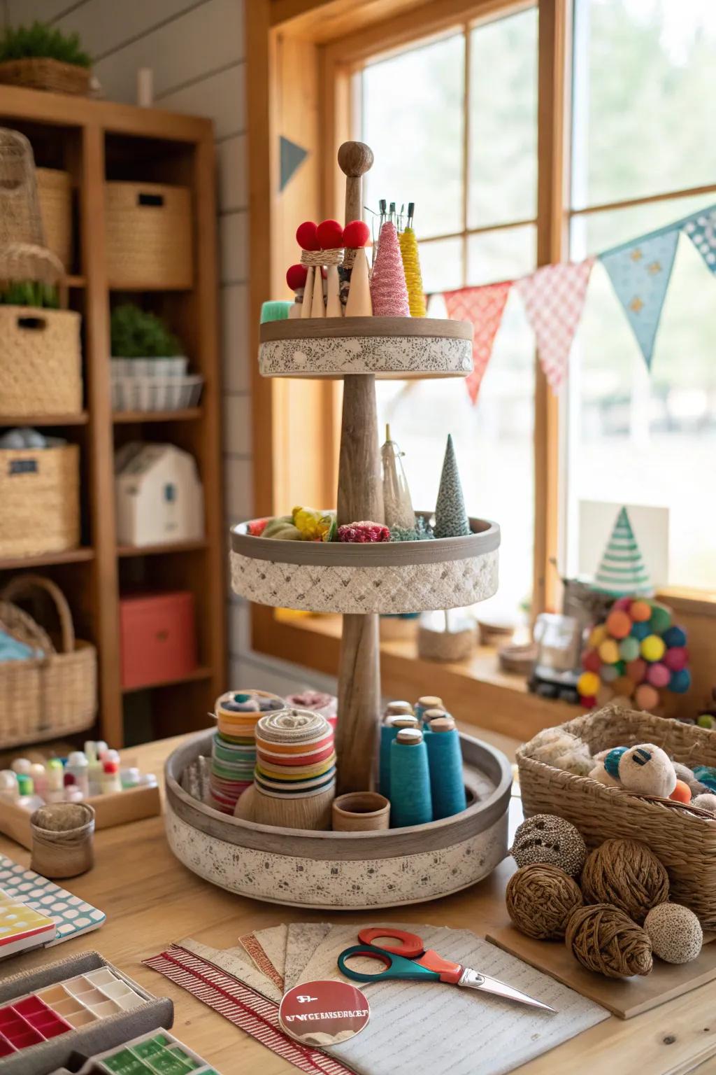 Hand-crafted projects add an individualized element to this festive tray.
