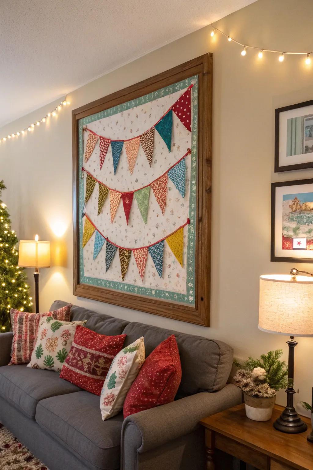 Celebratory fabric infusing texture and hue into the décor.