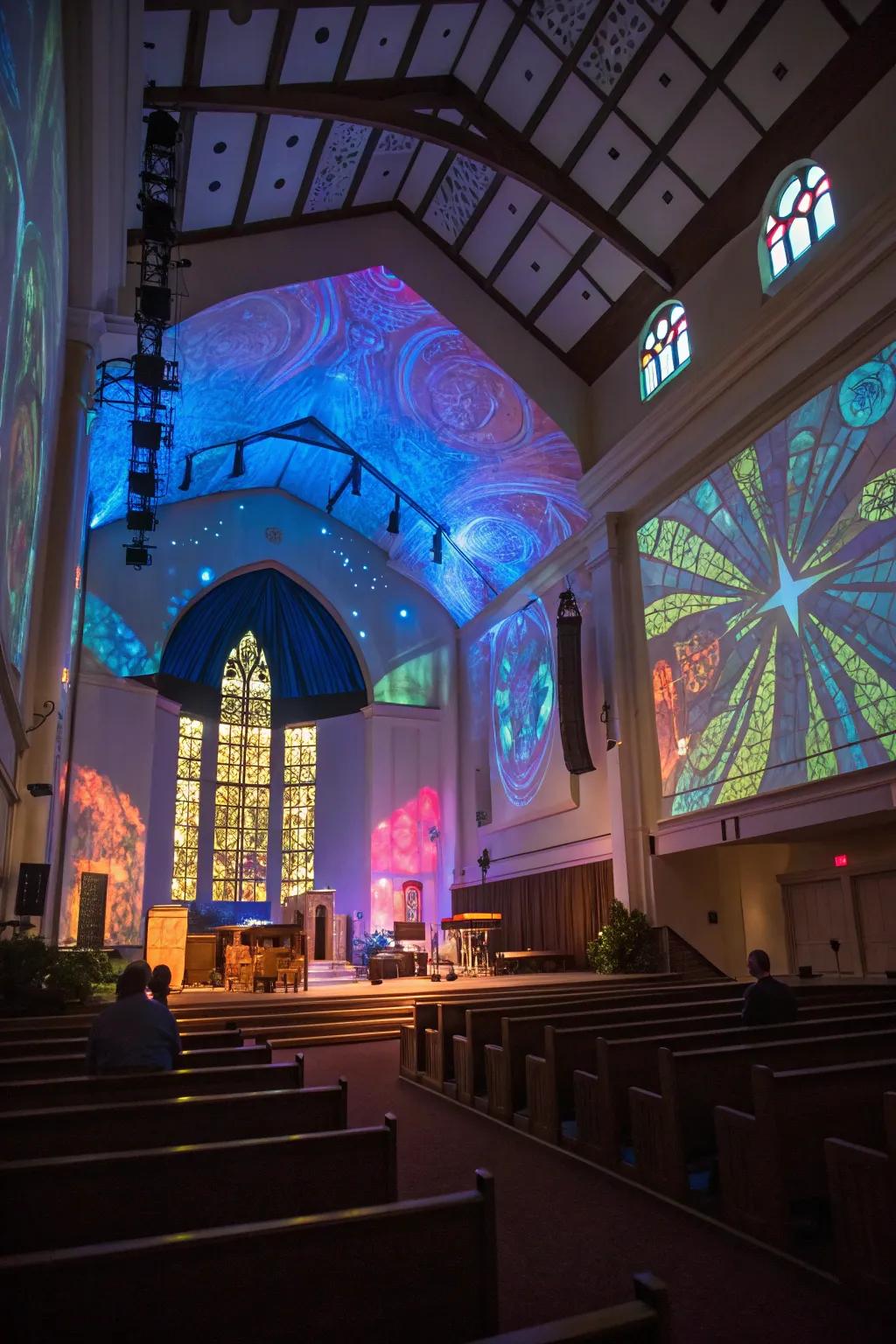 Projection mapping transforms surfaces into vibrant visual experiences.
