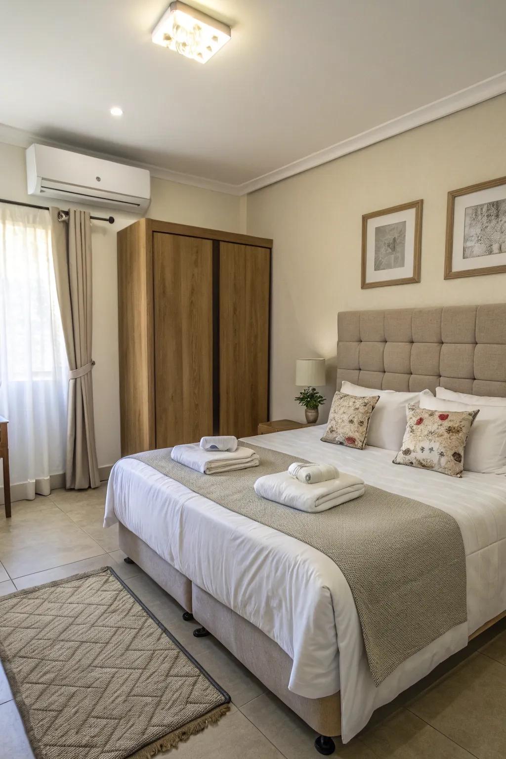 A regular cleaning routine keeps the bedroom refreshing and appealing.