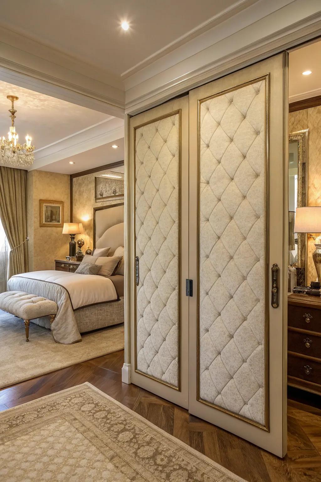Cushioned doors add texture and comfort.