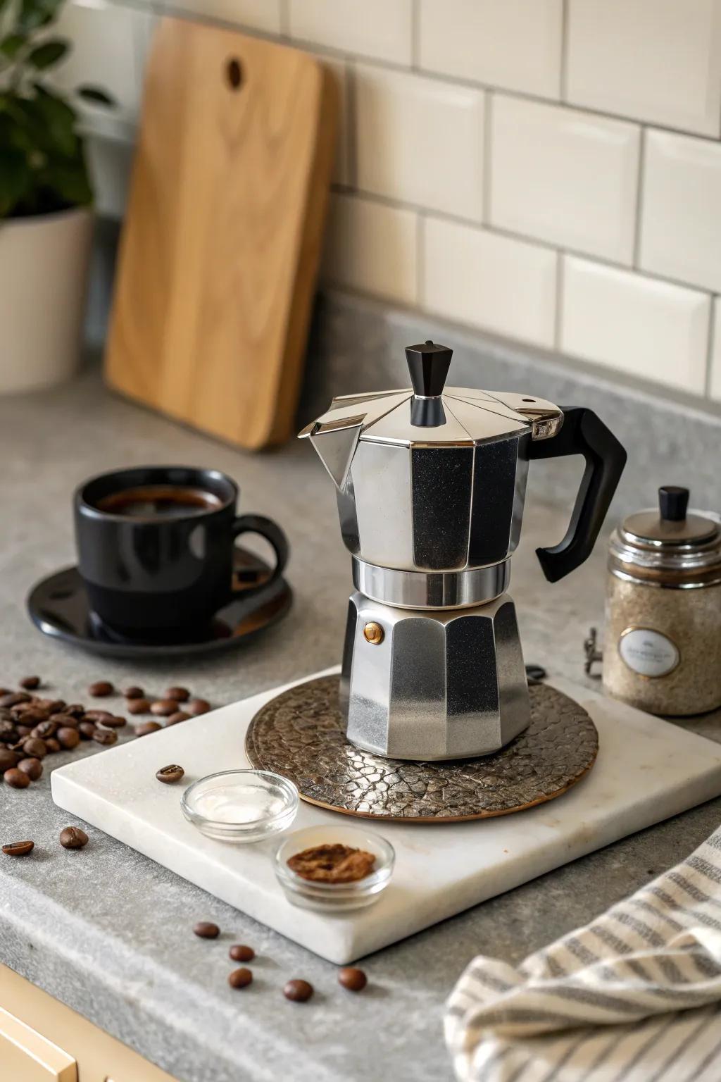 Enjoy espresso without the bulk with a compact maker.