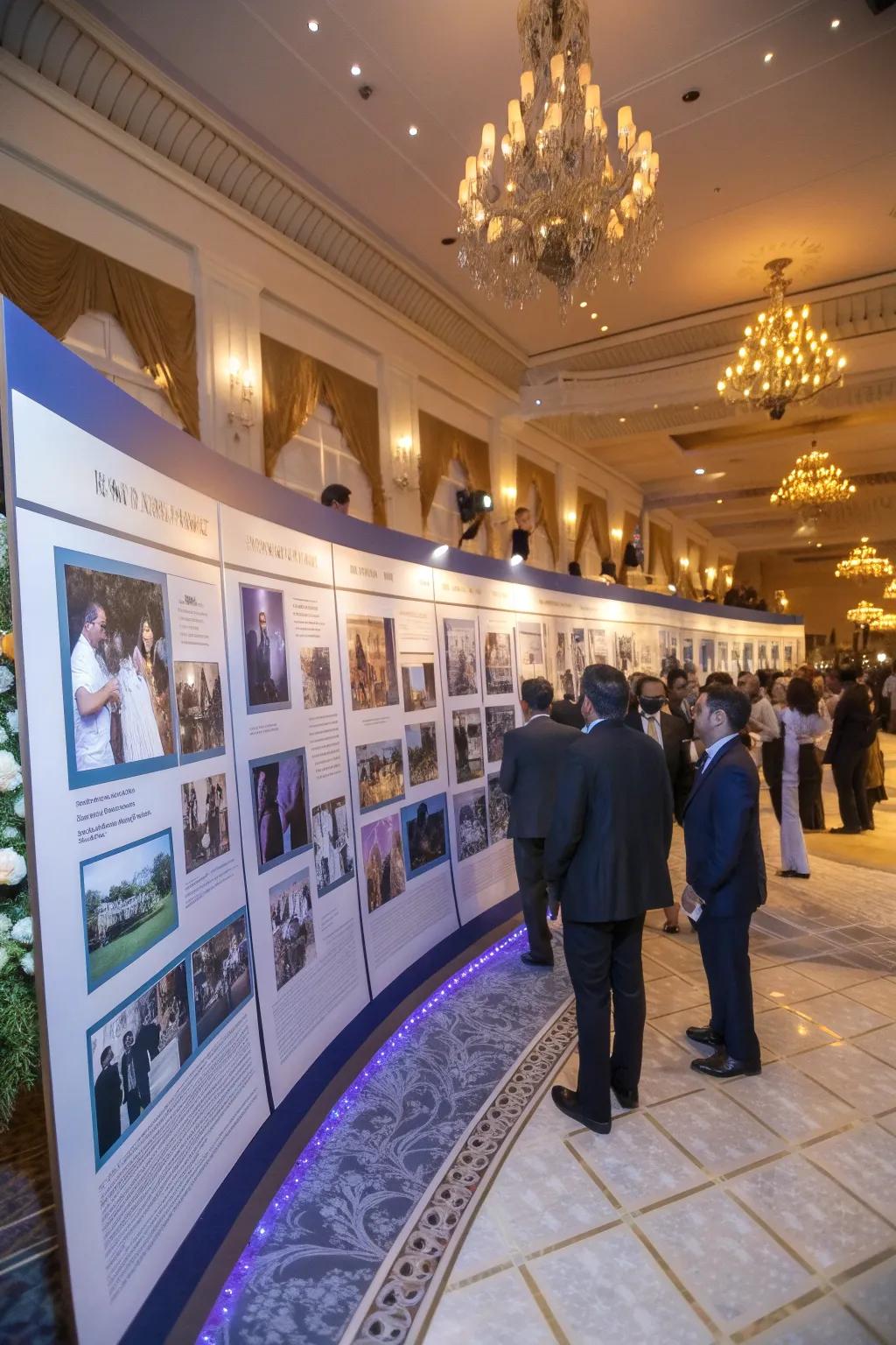 Take your guests on a journey with a timeline exhibition