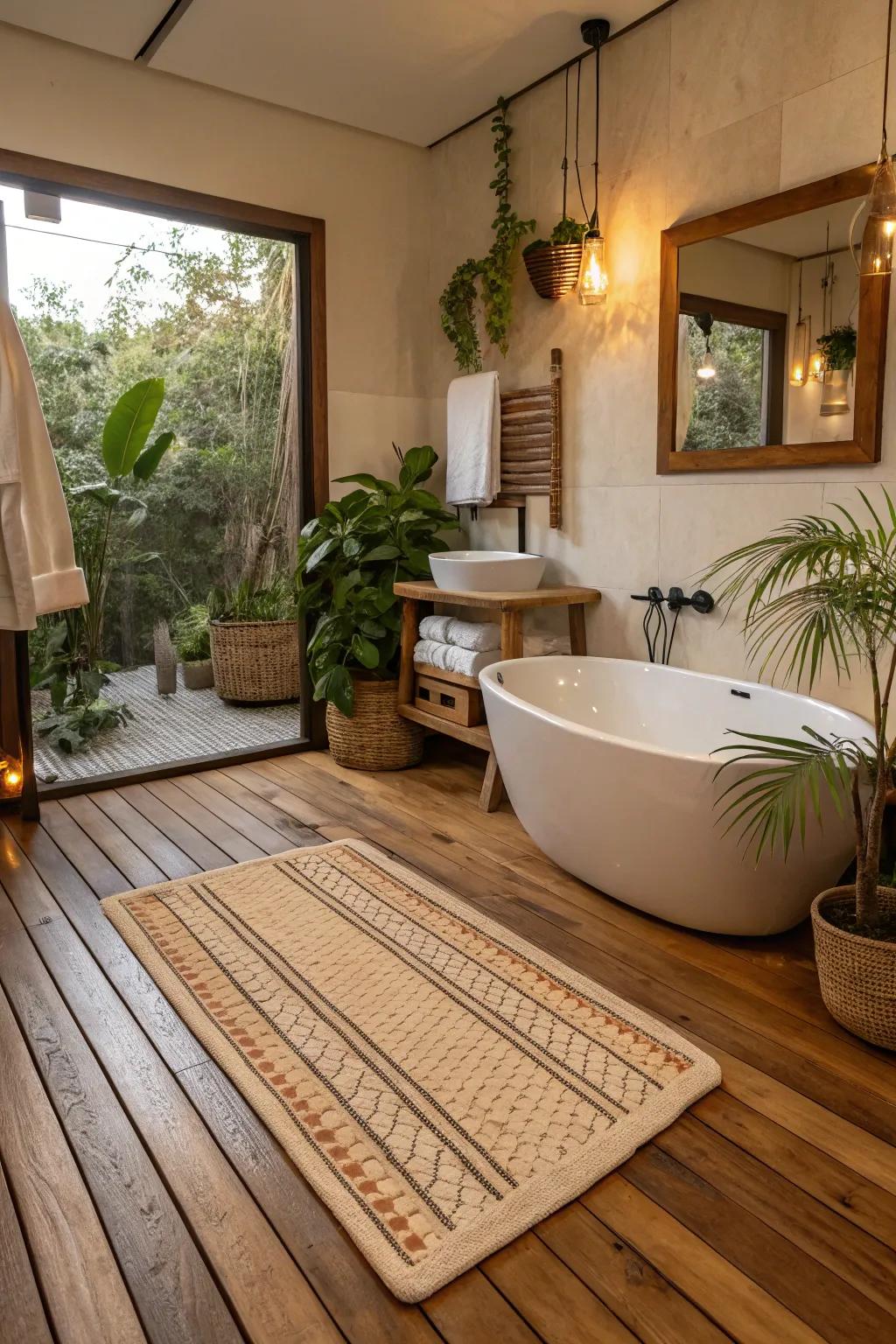Underfloor heating enhancing a cottage bathroom