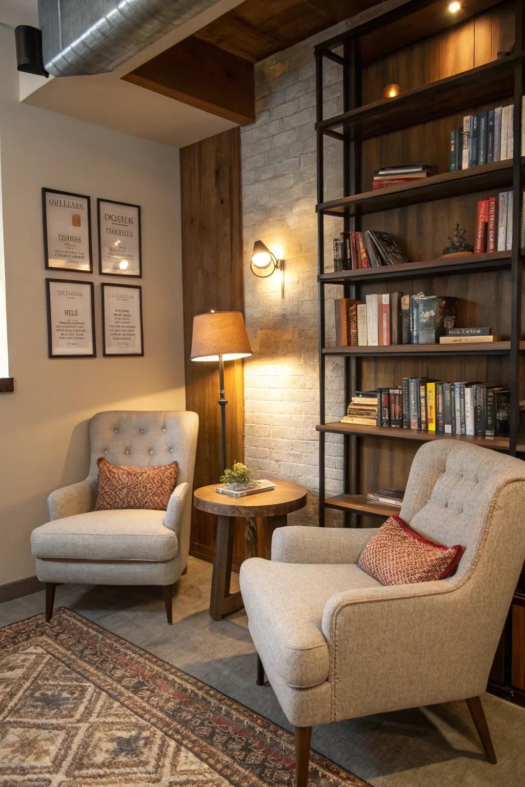 This thoughtfully designed reading nook is a perfect mix of function and style.