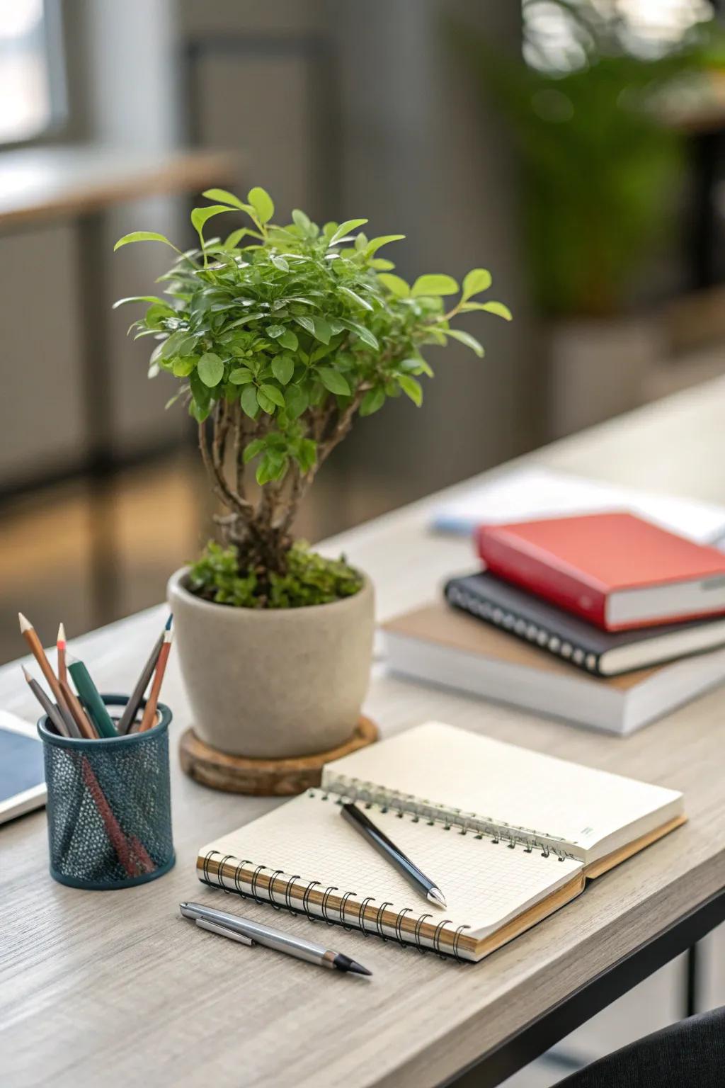 Refresh your workspace with a touch of greenery.
