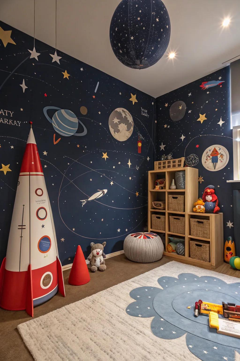 Cosmic navy wallpaper inspires cosmic explorations.