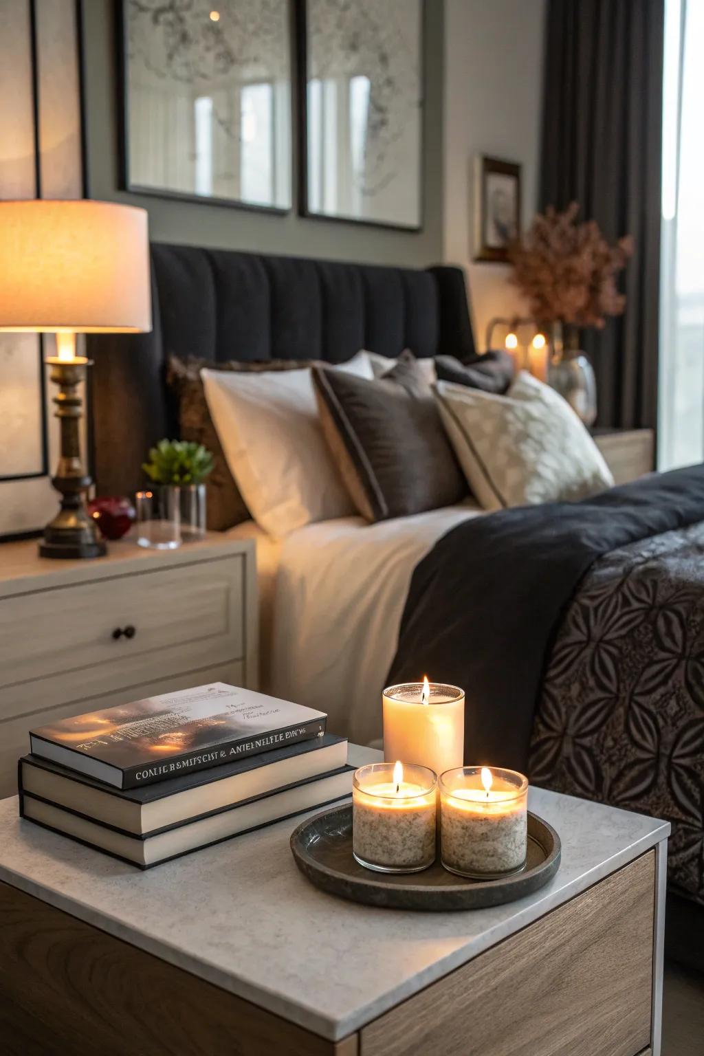 Strong-styled scented wax lights fashion a comfortable, welcoming ambiance.