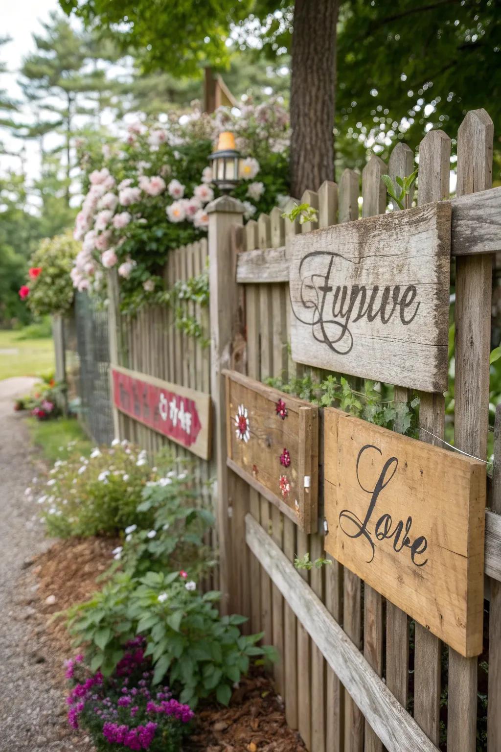 Bespoke notices personalize your fence using significant messages.