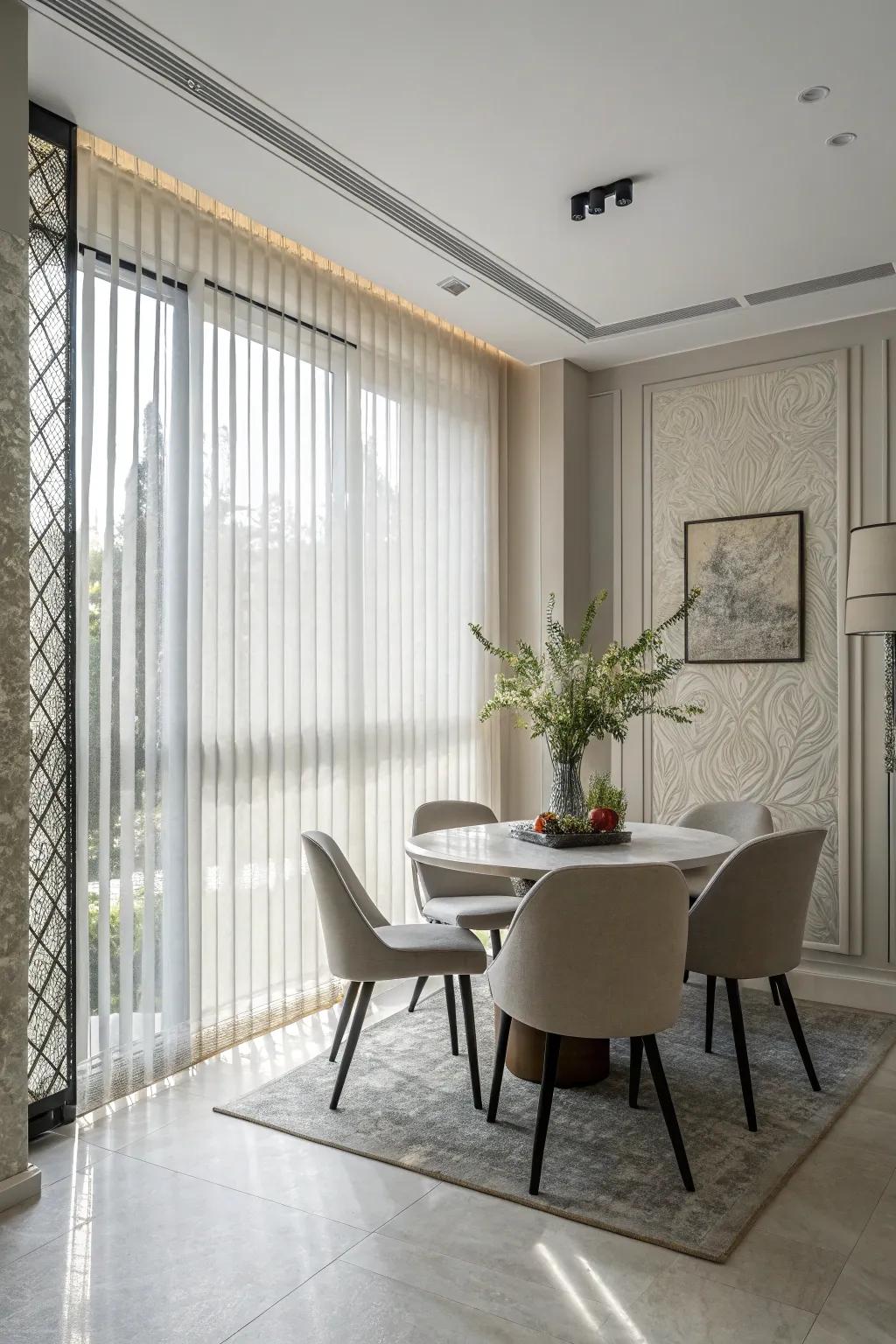 With upright blinds, streamline your design.