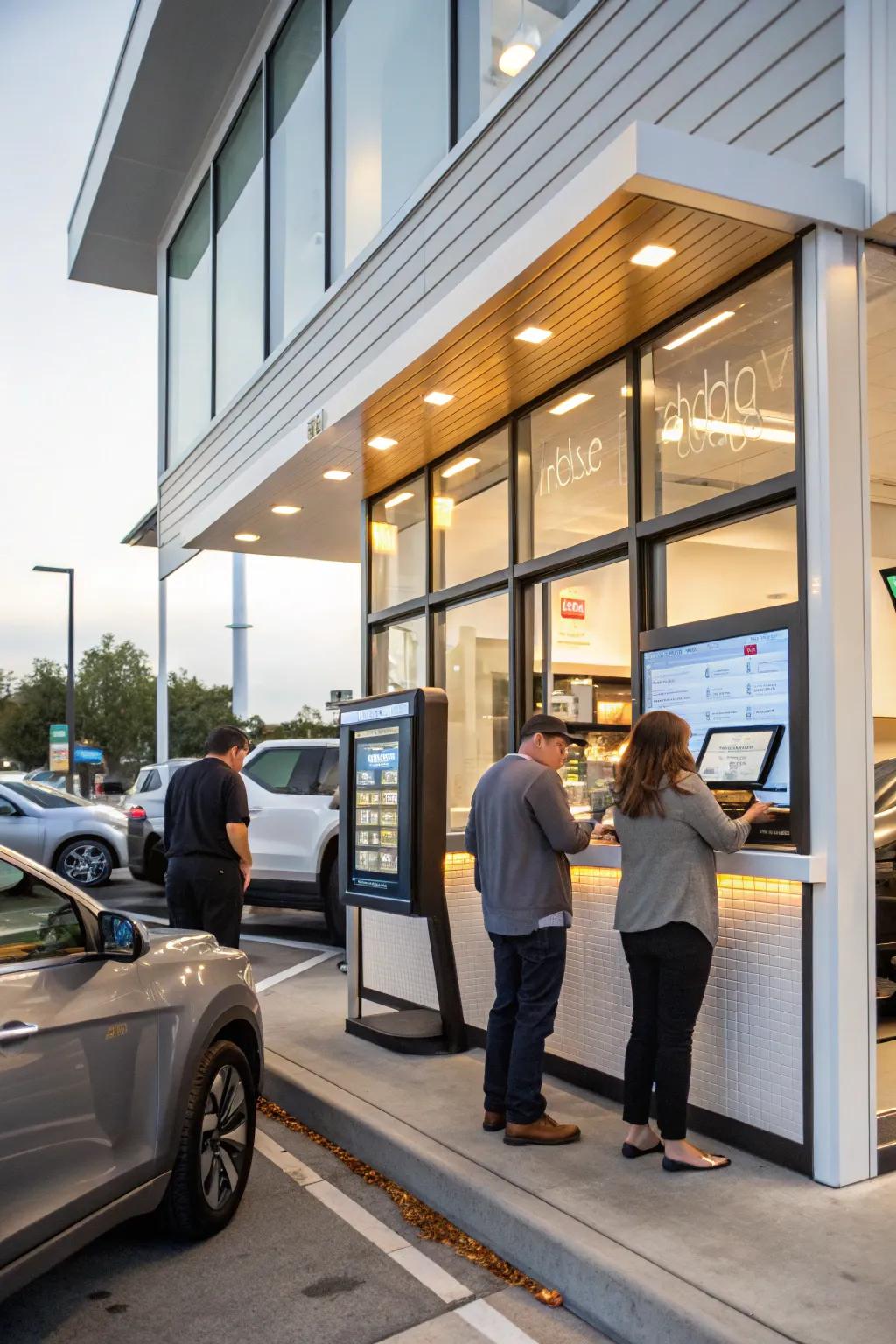 Drive-thru coffee shop featuring advanced intelligent technology for seamless service.