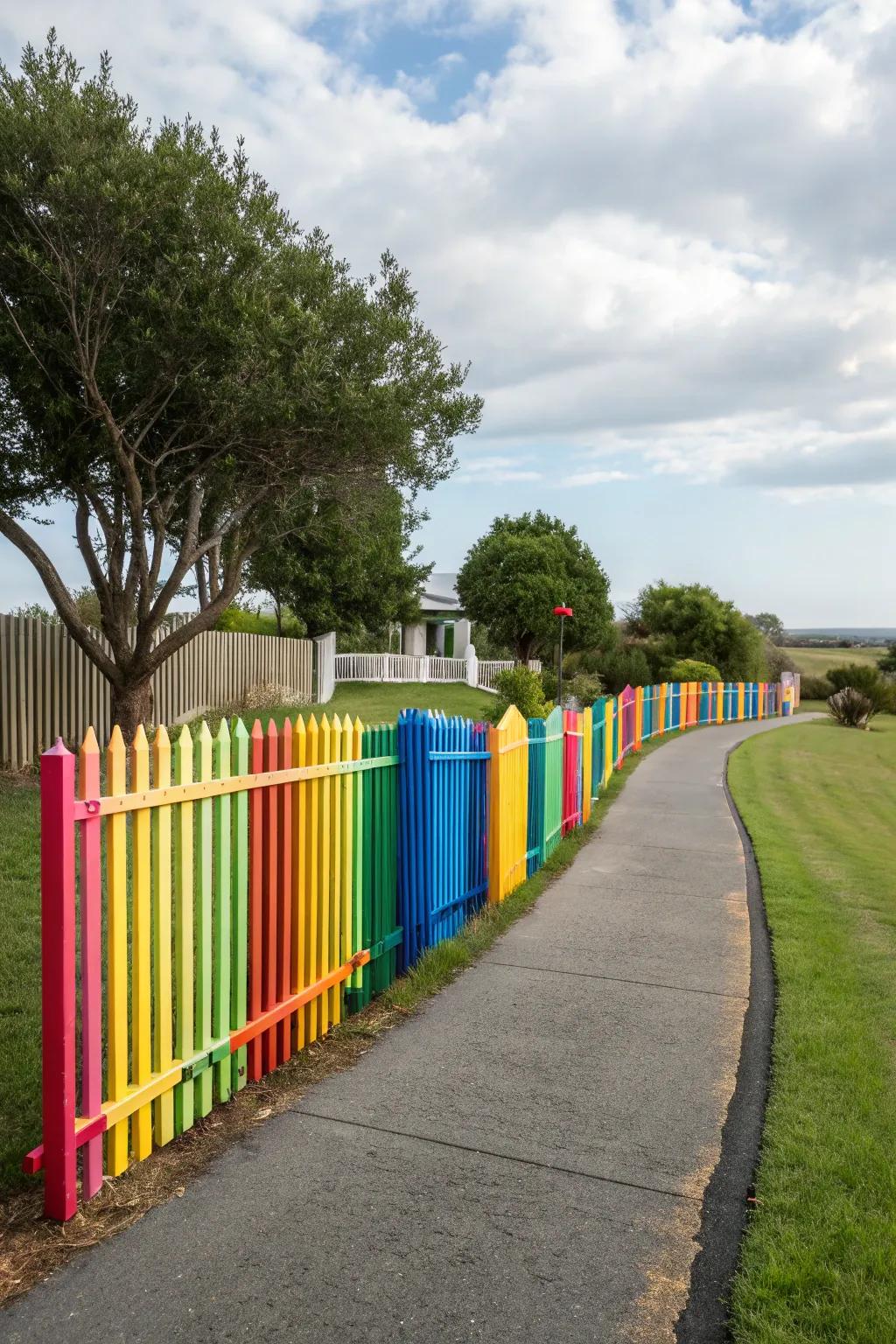Colorful fences add vibrancy and personality.