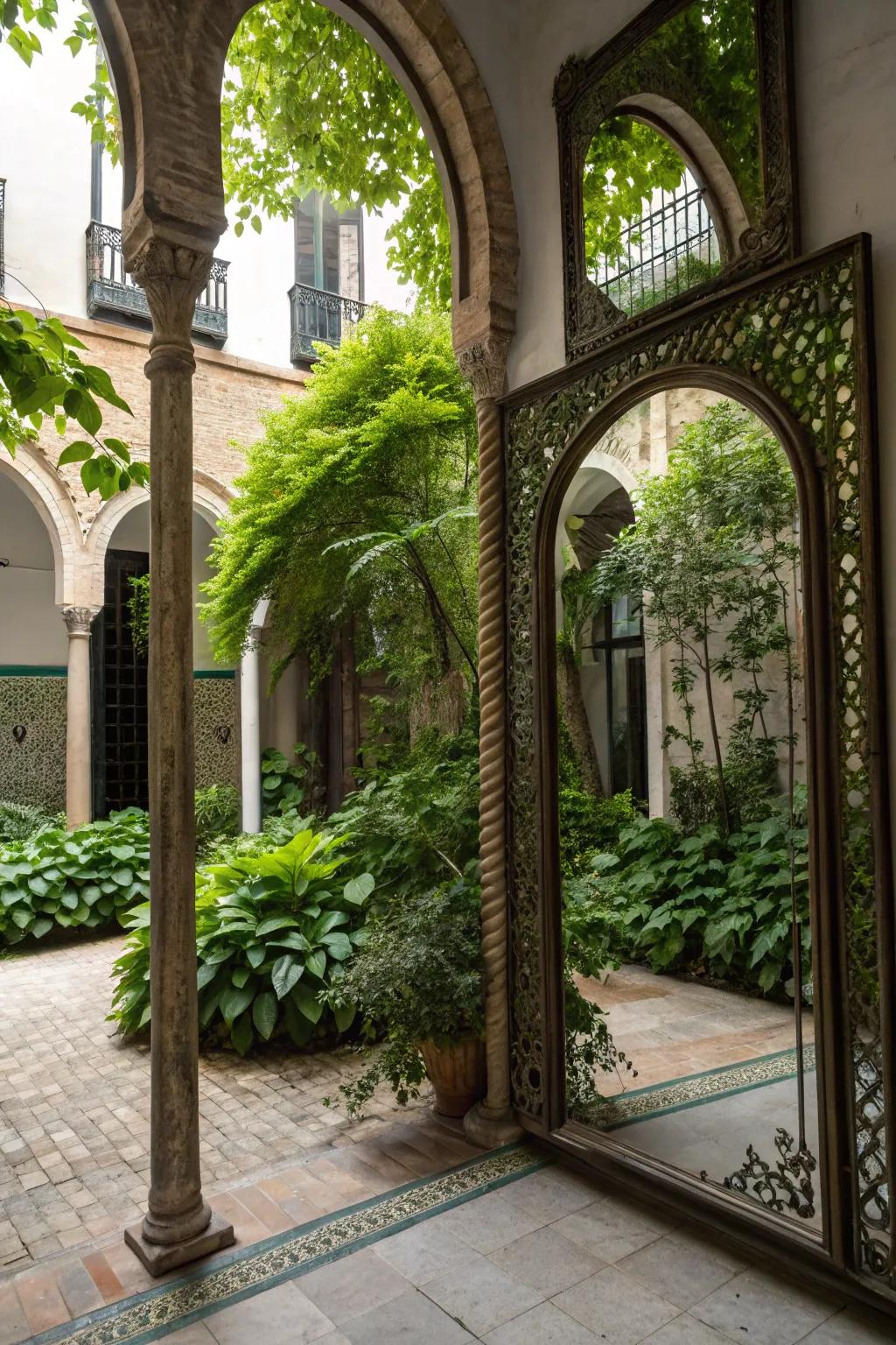 Employ mirrors to elevate the sense of area and light.
