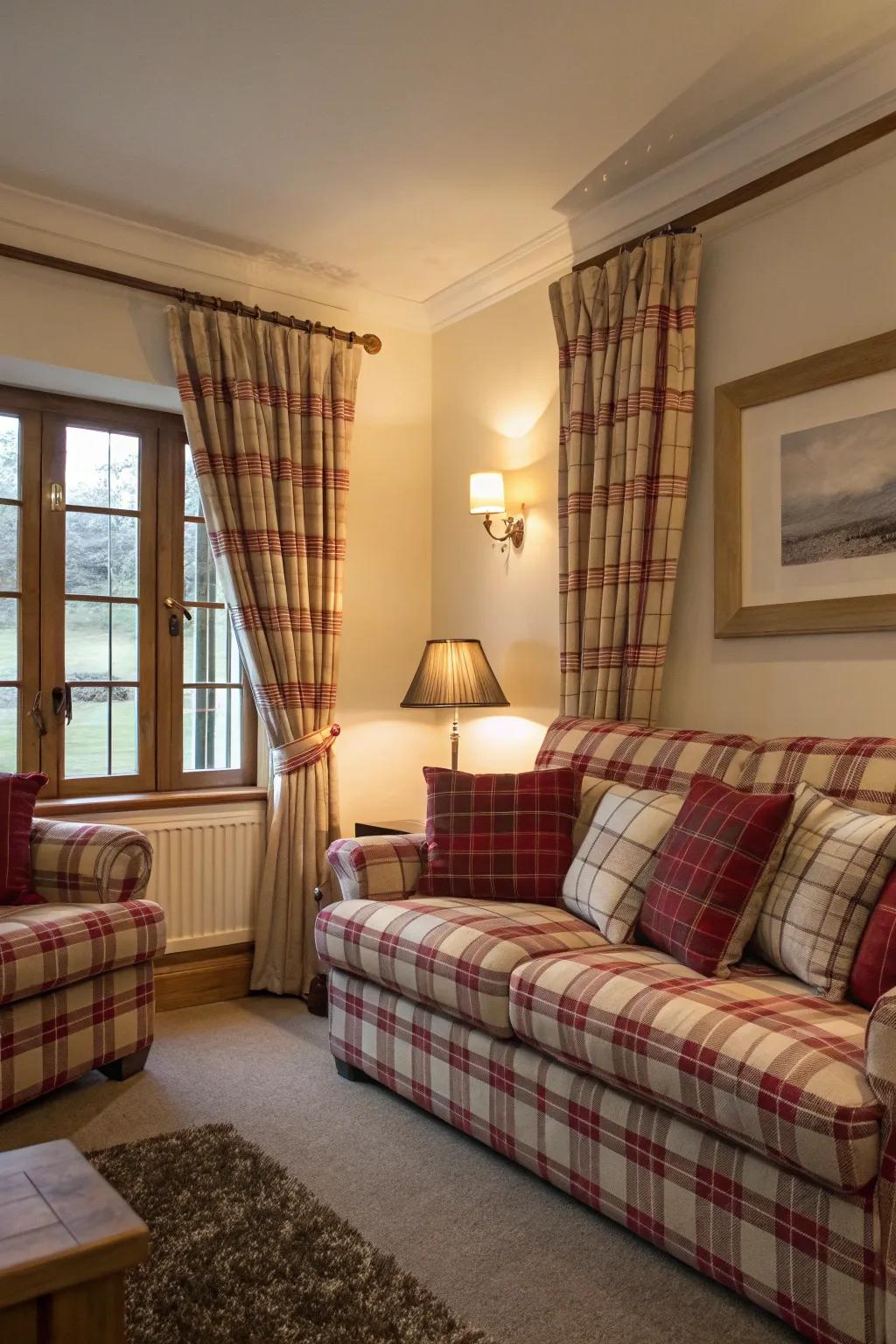 Checkered designs affix a celebrated English caress.