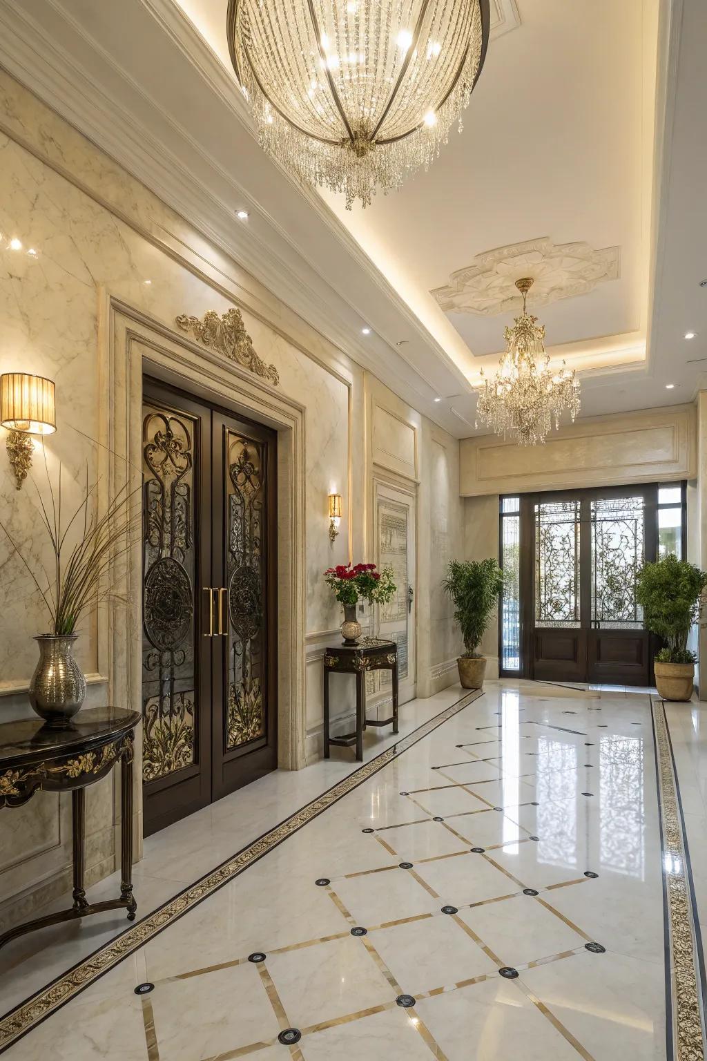 Stone like accents deliver luxury without the hassle.