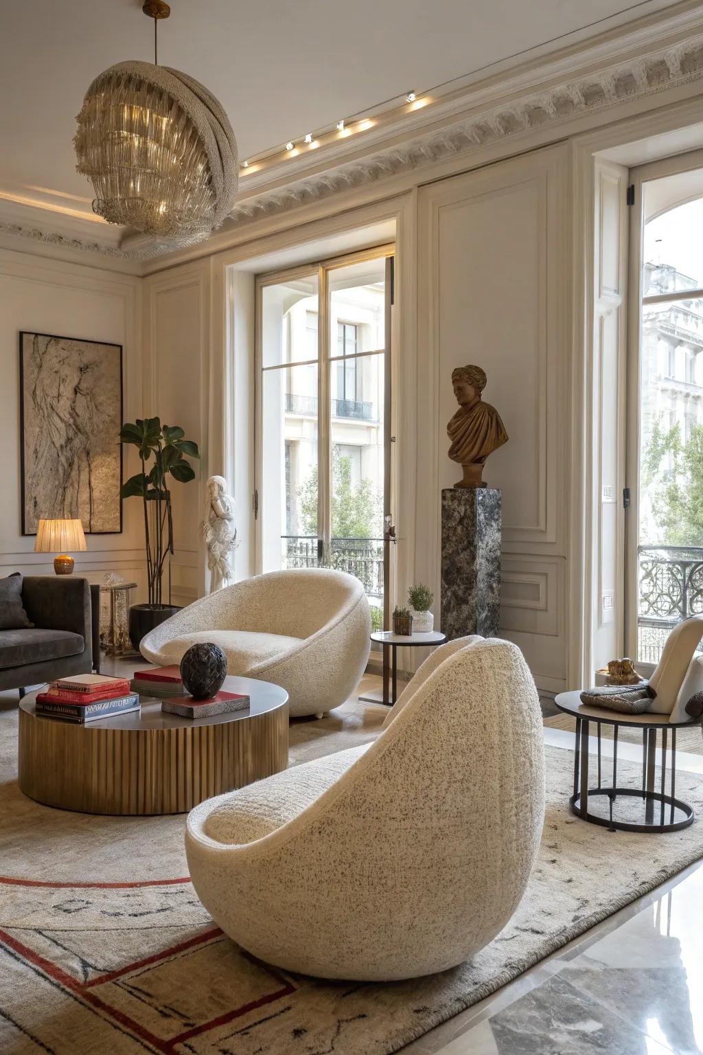 Make a space with art furniture.