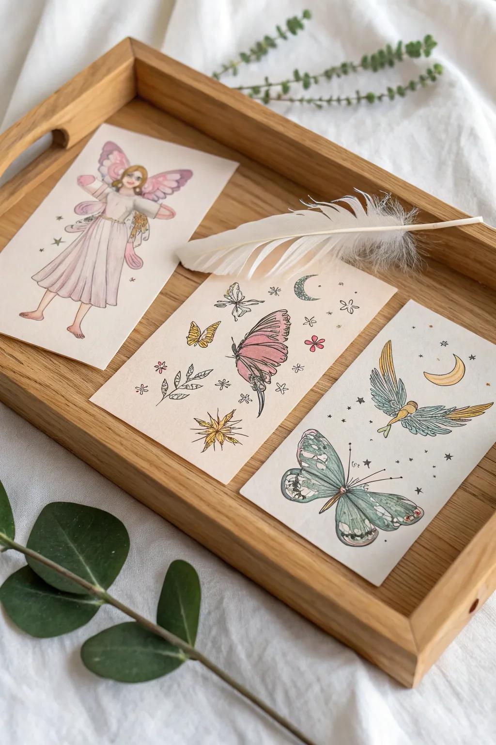 Unleash your inner fairy with these enchanting impermanent cutis art, ideal for introducing a hint of magic to any gathering.